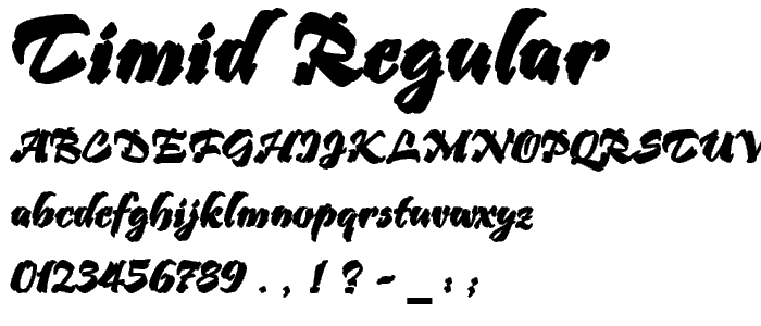 TIMID Regular font
